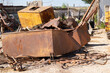 metal scrap yard - recycle rusty pieces of metal