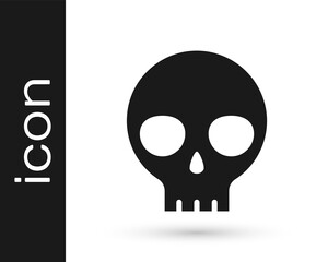 Black Human skull icon isolated on white background. Vector.