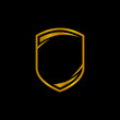 © cahyo - shield logo template, shielding icon in gold color and black background, security and protector symbol