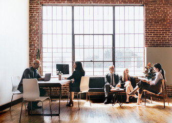 Diverse people working in an office