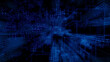 © RocknRoller Studios - Futuristic, Blue Digital Grid background. Network Tech Wallpaper. 3D Render
