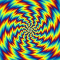 Wall Mural - pulsing fiery spirals. spin illusion.