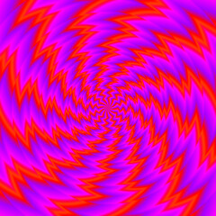 Canvas Print - Red spirals. Spin illusion. 