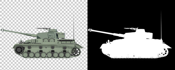 Tank isolated on background with mask. 3d rendering - illustration