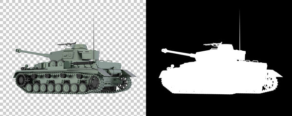 Tank isolated on background with mask. 3d rendering - illustration