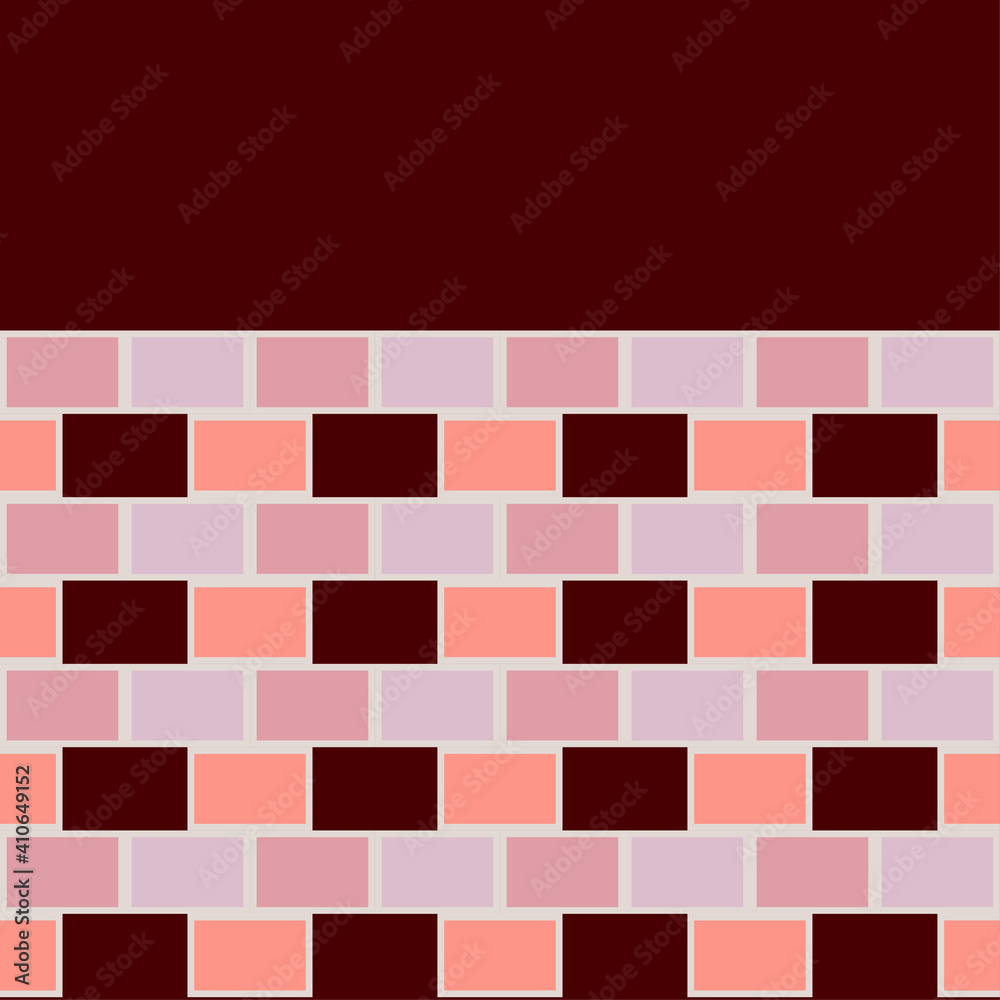Seamless patterns. Brickwork. Items and construction details made of ...