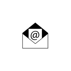 Fototapete - Outline email icon isolated on grey background. Open envelope pictogram. Line mail symbol for website design, mobile application, ui. Editable stroke. Vector illustration. Eps10