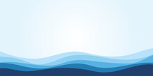 Blue Water Wave Line Deep Sea Pattern Background Banner Vector Illustration.