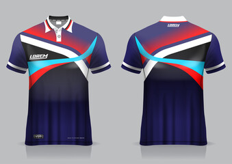 jersey badminton polo shirt design, for uniform team front and back