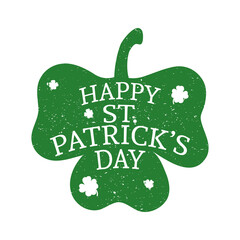 Canvas Print - happy saint patricks day lettering in shamrock