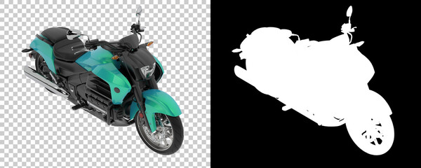 Wall Mural - Motorcycle isolated on background with mask. 3d rendering - illustration