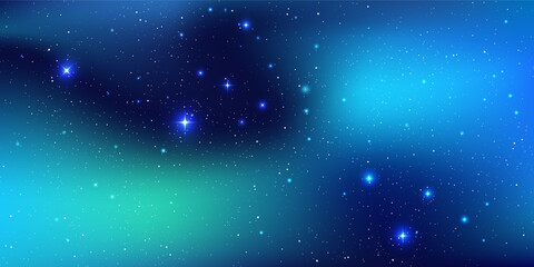 a high quality background galaxy illustration with stardust and bright shining stars illuminating th