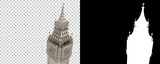 Fototapeta Big Ben - Big Ben isolated on background with mask. 3d rendering - illustration