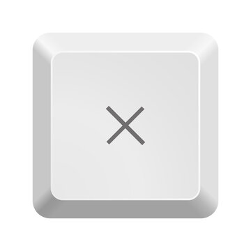 Button with symbol multiplication sign. Icon Vector Illustration. 