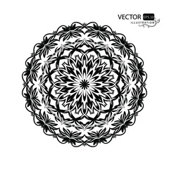 mandala on a white background. beautiful round pattern. oriental ornament. arabesque. vector illustr