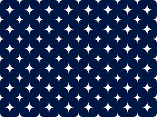 Poster - Star seamless pattern. Star blue background. Repeating starry backdrop. Repeated patterns. Star texture for design prints. Teal color. Vector 
