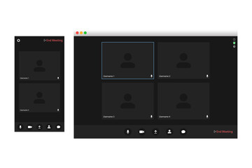 Poster - Video conferencing user interface. Video conference icon. Digital communication. Online chat for business seminars. Video conferencing user interface, great design for any purpose.