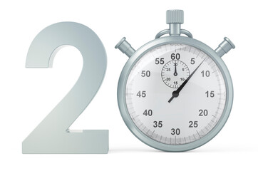 Poster - 20 number with stopwatch. 3D rendering