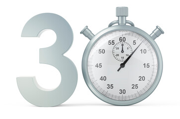 Poster - 30 number with stopwatch. 3D rendering