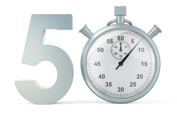 Poster - 50 number with stopwatch. 3D rendering