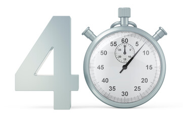 Poster - 40 number with stopwatch. 3D rendering