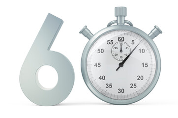 Poster - 60 number with stopwatch. 3D rendering