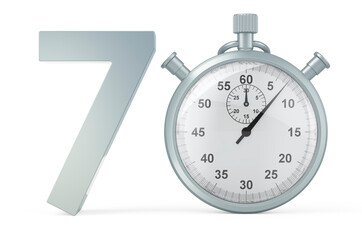 Poster - 70 number with stopwatch. 3D rendering