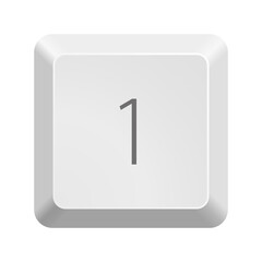 Aufkleber - Button with number 1. Icon Vector Illustration.  