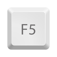 Fototapete - Button with F5 symbol . Icon Vector Illustration.