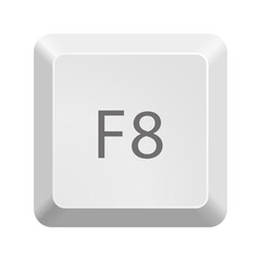 Fototapete - Button with F8 symbol . Icon Vector Illustration.