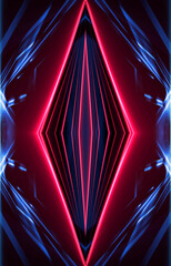 Wall Mural - dark abstract futuristic background. neon lines, glow. neon lines, shapes. pink and blue glow