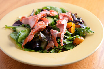 Wall Mural - salmon salad with tomato