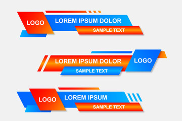 Poster - Modern stylish lower third banner template design. Graphic set of Broadcast News Lower Thirds Banner for Television. Vector video headline title