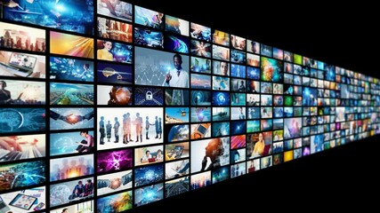 Poster - デジタルコンテンツ　ソーシャルメディア　動画配信サービス　マルチメディア