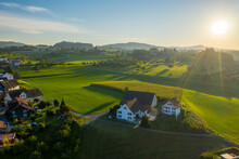 Aerial View Of Morschwil, A Little Village In St. Gallen State, Switzerland.