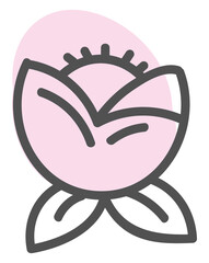 Poster - Light pink flower, illustration, vector on white background.