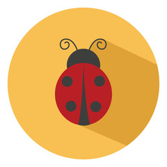 Poster - Red ladybug, illustration, vector on white background.