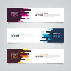 Fototapete - Vector abstract web banner design template. Collection of web banner template. Abstract geometric web design banner template isolated on grey background. Header - landing page Web Design Elements