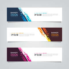 Fototapete - Vector abstract web banner design template. Collection of web banner template. Abstract geometric web design banner template isolated on grey background. Header - landing page Web Design Elements