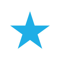 Sticker - blue star basic simple shapes, geometric star icon, 2d shape symbol star