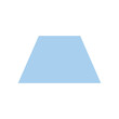 blue trapezoid basic simple shapes isolated on white background, geometric trapezoid icon, 2d shape symbol trapezoid