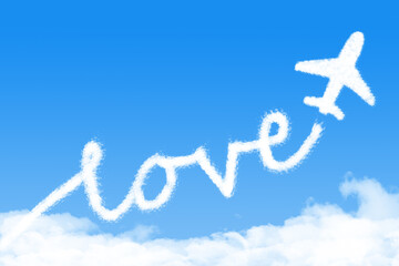 Canvas Print - love cloud concept cloud shape airplane