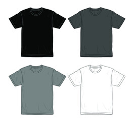 Wall Mural - t shirt design template / mockup black white and gray for men, graphic vector illustration