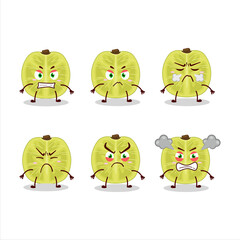 Wall Mural - Slice of amla cartoon character with various angry expressions