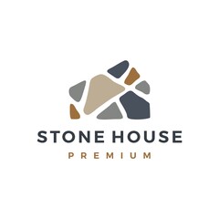 Wall Mural - stone house home mortgage logo vector icon illustration