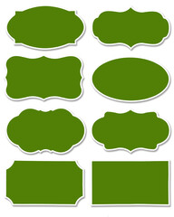 Wall Mural - green set of different label and speech bubble isolated on white background.