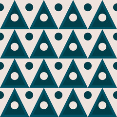 Poster - Triangles and circles. Vector pattern. Repeating shapes.