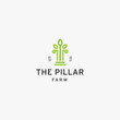 © SachyStd - Pillar and leaf natural farm logo icon design template vector