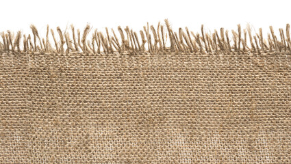 Burlap seamless pattern isolated on white. Photographed on a light background.