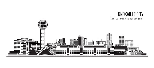 Wall Mural - Cityscape Building Abstract Simple shape and modern style art Vector design - Knoxville city